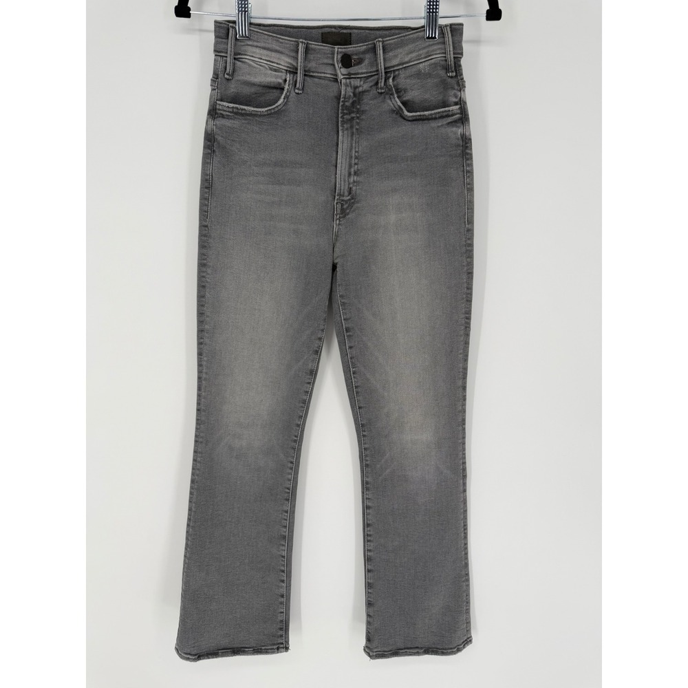 MOTHER THE HUSTLER ANKLE JEANS BARELY THERE GRAY HIGH RISE BOOTCUT STRETCH SZ 25